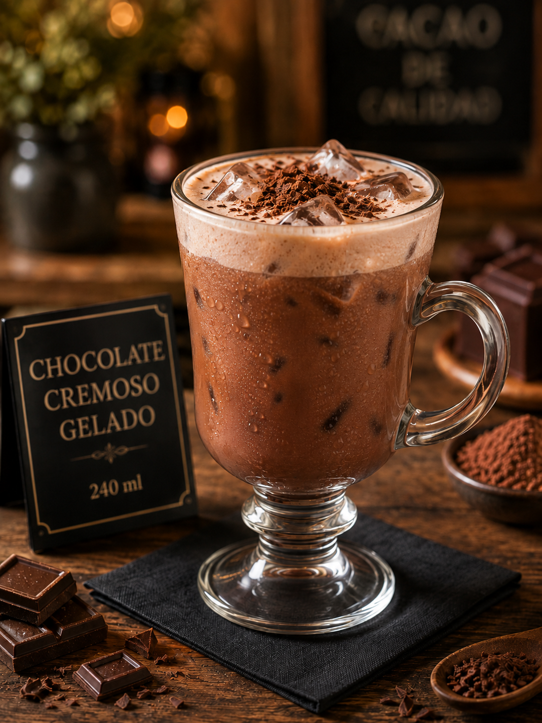 Chocolate cremoso gelado